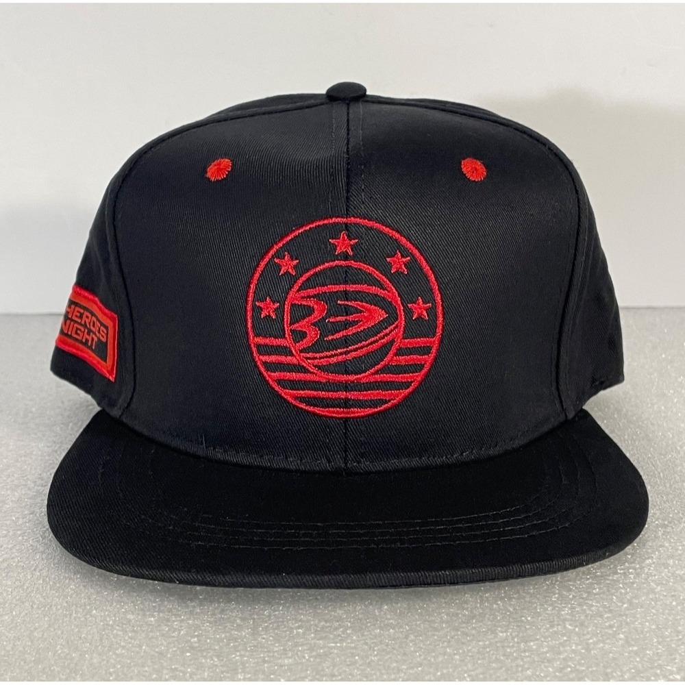 ANAHEIM DUCKS HEROES NIGHT PROMO SNAPBACK FIRE FIGHTERS NWOT 2021-22 BLACK RED